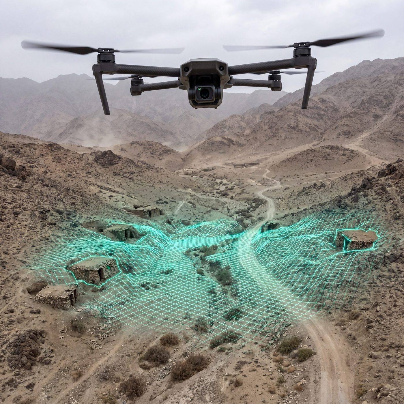 VANAV passive image processing over terrain